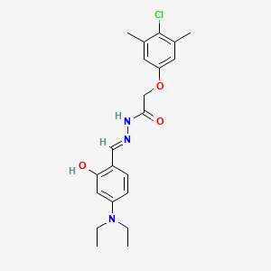 molecular formula C21H26ClN3O3 B1659976 2-(4-chloro-3,5-dimethylphenoxy)-N'-{(E)-[4-(diethylamino)-2-hydroxyphenyl]methylidene}acetohydrazide CAS No. 6987-21-9