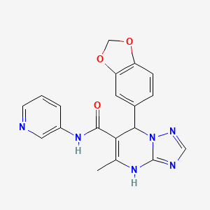 molecular formula C19H16N6O3 B1659983 7-(1,3-benzodioxol-5-yl)-5-methyl-N-pyridin-3-yl-1,7-dihydro-[1,2,4]triazolo[1,5-a]pyrimidine-6-carboxamide CAS No. 6998-32-9