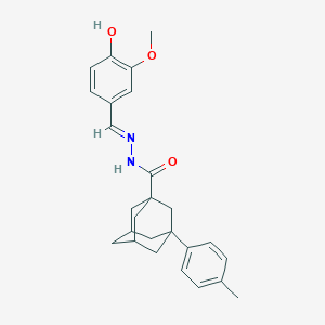 molecular formula C26H30N2O3 B1659984 N'-[(1E)-(4-hydroxy-3-methoxyphenyl)methylene]-3-(4-methylphenyl)adamantane-1-carbohydrazide CAS No. 6998-39-6