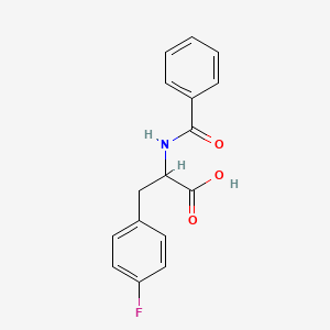 molecular formula C16H14FNO3 B1659987 2-Benzamido-3-(4-fluorophenyl)propanoic acid CAS No. 69980-11-6