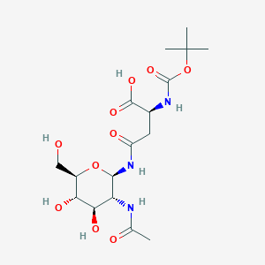 molecular formula C17H29N3O10 B166001 N-omega-(2-乙酰氨基-2-脱氧-β-D-吡喃葡萄糖基)-N-α-(叔丁氧羰基)-L-天冬酰胺 CAS No. 137255-40-4