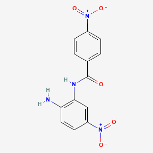 molecular formula C13H10N4O5 B1660011 Benzamide, N-(2-amino-5-nitrophenyl)-4-nitro- CAS No. 70499-97-7