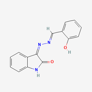 molecular formula C15H11N3O2 B1660014 (3Z)-3-[(2E)-(2-hydroxybenzylidene)hydrazinylidene]-1,3-dihydro-2H-indol-2-one CAS No. 70565-00-3