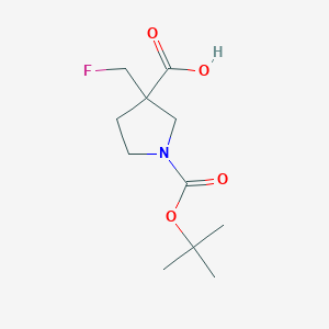 molecular formula C11H18FNO4 B1660037 1-(Tert-butoxycarbonyl)-3-(fluoromethyl)pyrrolidine-3-carboxylic acid CAS No. 708274-52-6