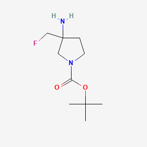 molecular formula C10H19FN2O2 B1660038 Tert-butyl 3-amino-3-(fluoromethyl)pyrrolidine-1-carboxylate CAS No. 708274-54-8