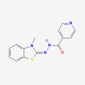 molecular formula C14H12N4OS B1660055 N-[(E)-(3-methyl-1,3-benzothiazol-2-ylidene)amino]pyridine-4-carboxamide CAS No. 71085-97-7