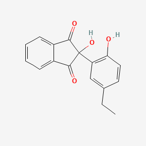 molecular formula C17H14O4 B1660068 1H-Indene-1,3(2H)-dione, 2-(5-ethyl-2-hydroxyphenyl)-2-hydroxy- CAS No. 71313-30-9