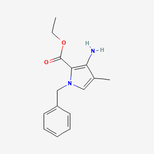 molecular formula C15H18N2O2 B1660077 Ethyl 3-amino-1-benzyl-4-methylpyrrole-2-carboxylate CAS No. 71435-33-1