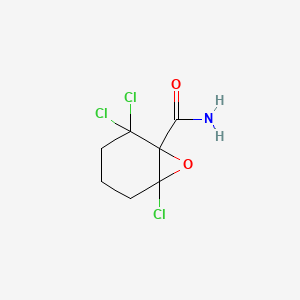 molecular formula C7H8Cl3NO2 B1660108 2,2,6-Trichloro-7-oxabicyclo[4.1.0]heptane-1-carboxamide CAS No. 71672-80-5