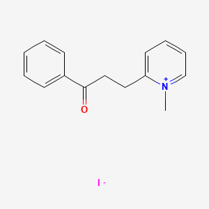 molecular formula C15H16INO B1660121 Pyridinium, 1-methyl-2-(3-oxo-3-phenylpropyl)-, iodide CAS No. 71858-76-9