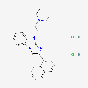 molecular formula C25H28Cl2N4 B1660130 9H-Imidazo(1,2-a)benzimidazole, 9-(2-(diethylamino)ethyl)-2-(1-naphthyl)-, dihydrochloride CAS No. 72025-04-8