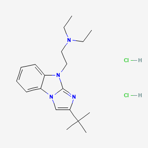 molecular formula C19H30Cl2N4 B1660132 9H-Imidazo(1,2-a)benzimidazole, 2-tert-butyl-9-(2-(diethylamino)ethyl)-, dihydrochloride CAS No. 72025-08-2