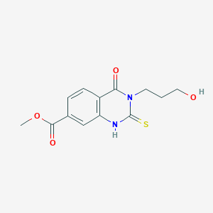 molecular formula C13H14N2O4S B1660165 Methyl 3-(3-hydroxypropyl)-4-oxo-2-thioxo-1,2,3,4-tetrahydroquinazoline-7-carboxylate CAS No. 725691-80-5