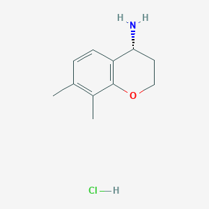 molecular formula C11H16ClNO B1660209 (R)-7,8-Dimethylchroman-4-amine hcl hcl CAS No. 730980-50-4