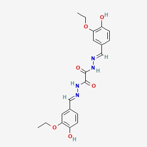 molecular formula C20H22N4O6 B1660236 N'~1~,N'~2~-bis(3-ethoxy-4-hydroxybenzylidene)ethanedihydrazide CAS No. 7355-49-9