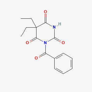 molecular formula C15H16N2O4 B1660239 2,4,6(1H,3H,5H)-Pyrimidinetrione, 1-benzoyl-5,5-diethyl- CAS No. 736-78-7