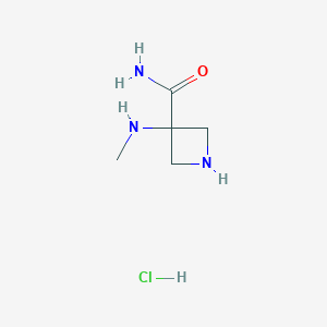 molecular formula C5H12ClN3O B1660246 3-(Methylamino)azetidine-3-carboxamide hydrochloride CAS No. 736994-10-8