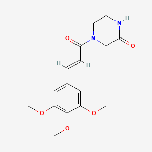 molecular formula C16H20N2O5 B1660258 4-(3,4,5-Trimethoxycinnamoyl)-2-piperazinone CAS No. 73790-57-5