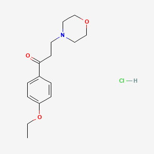 molecular formula C15H22ClNO3 B1660261 Propiophenone, 4'-ethoxy-3-morpholino-, hydrochloride CAS No. 73826-41-2