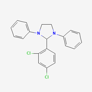 molecular formula C21H18Cl2N2 B1660273 Imidazolidine, 2-(2,4-dichlorophenyl)-1,3-diphenyl- CAS No. 73941-40-9