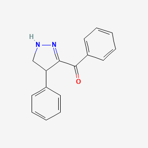 molecular formula C16H14N2O B1660276 Phenyl(4-phenyl-4,5-dihydro-1h-pyrazol-3-yl)methanone CAS No. 7399-73-7
