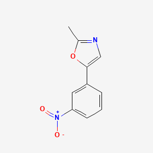 molecular formula C10H8N2O3 B1660282 Oxazole, 2-methyl-5-(3-nitrophenyl)- CAS No. 74048-11-6
