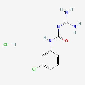 molecular formula C8H10Cl2N4O B1660283 Urea, 1-amidino-3-(m-chlorophenyl)-, hydrochloride CAS No. 74051-55-1