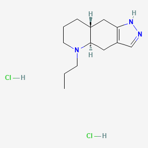 molecular formula C13H23Cl2N3 B1660296 1H-Pyrazolo(3,4-g)quinoline, 4,4a,5,6,7,8,8a,9-octahydro-5-propyl-, dihydrochloride, trans-(+-)- CAS No. 74196-94-4