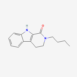 molecular formula C15H18N2O B1660302 1H-Pyrido[3,4-b]indol-1-one, 2-butyl-2,3,4,9-tetrahydro- CAS No. 74300-21-3