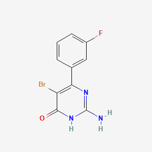 molecular formula C10H7BrFN3O B1660317 2-Amino-5-bromo-6-(3-fluorophenyl)-4(3H)pyrimidinone CAS No. 74602-59-8