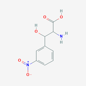 molecular formula C9H10N2O5 B1660357 beta-Hydroxy-3-nitrophenylalanine CAS No. 75082-88-1