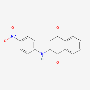 molecular formula C16H10N2O4 B1660362 2-[(4-Nitrophenyl)amino]naphthalene-1,4-dione CAS No. 75112-65-1
