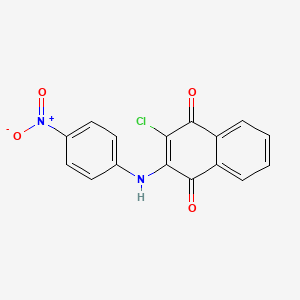molecular formula C16H9ClN2O4 B1660363 2-Chloro-3-[(4-nitrophenyl)amino]naphthalene-1,4-dione CAS No. 75112-66-2