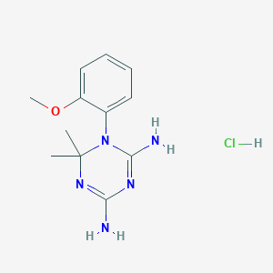molecular formula C12H18ClN5O B1660367 1-(2-Methoxyphenyl)-2,2-dimethyl-1,3,5-triazine-4,6-diamine, chloride CAS No. 75191-40-1
