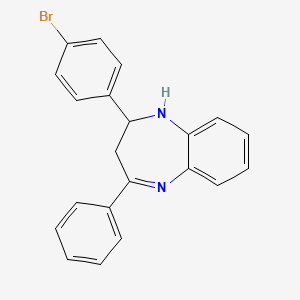 molecular formula C21H17BrN2 B1660371 2-(4-bromophenyl)-4-phenyl-2,3-dihydro-1H-1,5-benzodiazepine CAS No. 75220-78-9