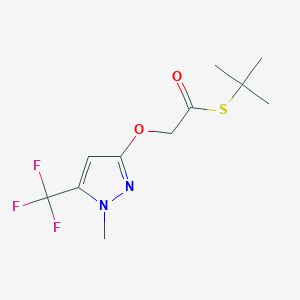molecular formula C11H15F3N2O2S B1660382 S-tert-butyl 2-[1-methyl-5-(trifluoromethyl)pyrazol-3-yl]oxyethanethioate CAS No. 754983-44-3