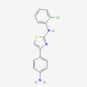 molecular formula C15H12ClN3S B1660399 2-Thiazolamine, 4-(4-aminophenyl)-N-(2-chlorophenyl)- CAS No. 75876-62-9