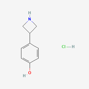 molecular formula C9H12ClNO B1660406 4-(Azetidin-3-yl)phenol hydrochloride CAS No. 7606-33-9
