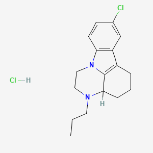 molecular formula C17H22Cl2N2 B1660407 1H-Pyrazino(3,2,1-jk)carbazole, 2,3,3a,4,5,6-hexahydro-8-chloro-3-propyl-, hydrochloride CAS No. 76061-67-1