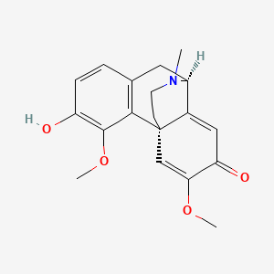 molecular formula C19H21NO4 B1660412 (1R,9S)-4-Hydroxy-3,13-dimethoxy-17-methyl-17-azatetracyclo[7.5.3.01,10.02,7]heptadeca-2(7),3,5,10,13-pentaen-12-one CAS No. 76202-24-9