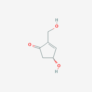 molecular formula C6H8O3 B1660422 (4R)-4-Hydroxy-2-(hydroxymethyl)cyclopent-2-en-1-one CAS No. 76420-07-0