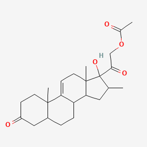 molecular formula C24H34O5 B1660424 [2-(17-hydroxy-10,13,16-trimethyl-3-oxo-2,4,5,6,7,8,12,14,15,16-decahydro-1H-cyclopenta[a]phenanthren-17-yl)-2-oxoethyl] acetate CAS No. 7645-57-0