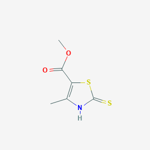 molecular formula C6H7NO2S2 B1660439 Methyl 4-methyl-2-sulfanylidene-2,3-dihydro-1,3-thiazole-5-carboxylate CAS No. 76816-22-3