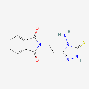molecular formula C12H11N5O2S B1660444 2-[2-(4-amino-5-sulfanyl-4H-1,2,4-triazol-3-yl)ethyl]-1H-isoindole-1,3(2H)-dione CAS No. 76858-28-1