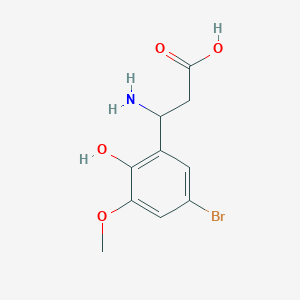 molecular formula C10H12BrNO4 B1660474 3-Amino-3-(5-bromo-2-hydroxy-3-methoxyphenyl)propanoic acid CAS No. 773122-63-7