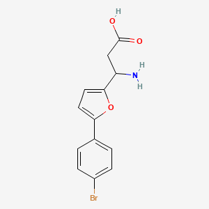 molecular formula C13H12BrNO3 B1660487 3-Amino-3-(5-(4-bromophenyl)furan-2-yl)propanoic acid CAS No. 773125-87-4