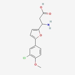 molecular formula C14H14ClNO4 B1660489 3-Amino-3-(5-(3-chloro-4-methoxyphenyl)furan-2-yl)propanoic acid CAS No. 773126-01-5
