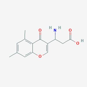 molecular formula C14H15NO4 B1660491 3-Amino-3-(5,7-dimethyl-4-oxo-4H-1-benzopyran-3-yl)propanoic acid CAS No. 773126-72-0
