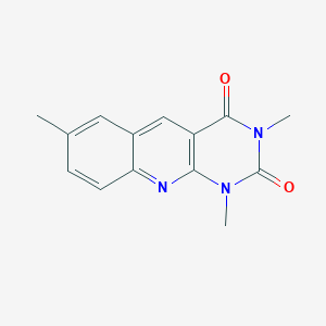 molecular formula C14H13N3O2 B1660499 1,3,7-Trimethylpyrimido[4,5-b]quinoline-2,4-dione CAS No. 77603-15-7