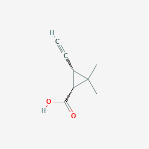 molecular formula C8H10O2 B1660506 (1R,3R)-3-Ethynyl-2,2-dimethylcyclopropane-1-carboxylic acid CAS No. 77723-74-1